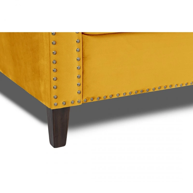 Триместен диван Chesterfield Queen, 215/92/92 см, Жълт