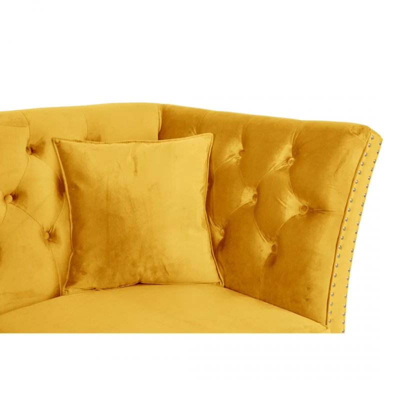 Триместен диван Chesterfield Queen, 215/92/92 см, Жълт