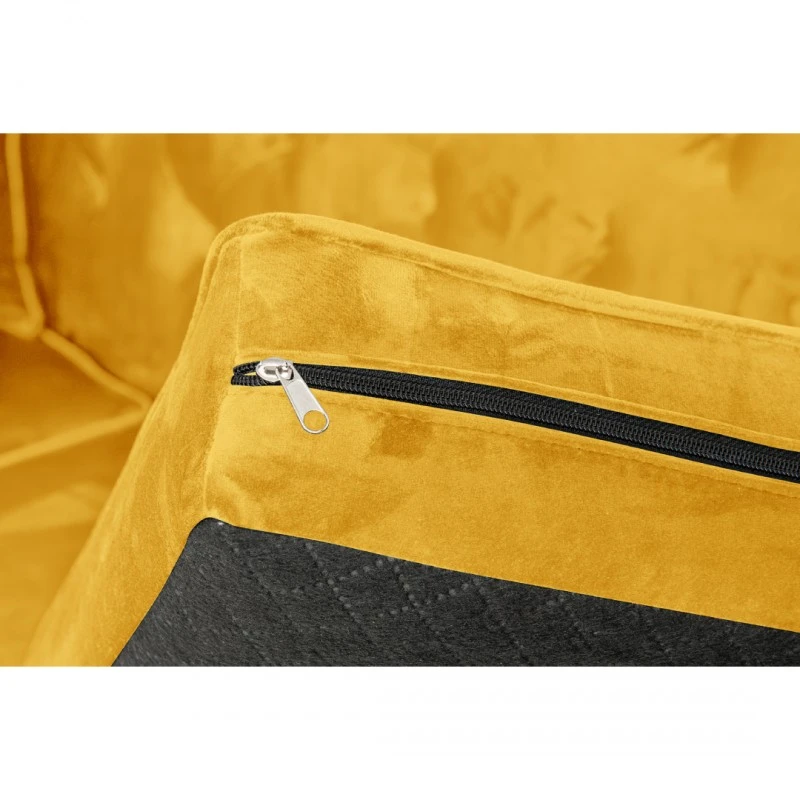 Триместен диван Chesterfield Queen, 215/92/92 см, Жълт