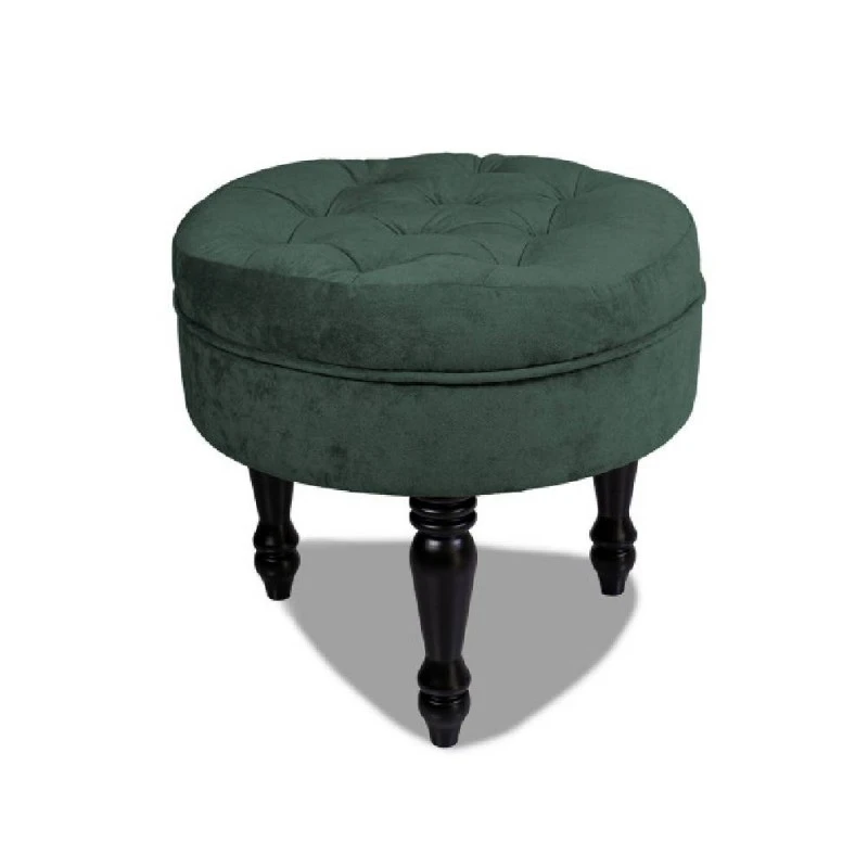 Табуретка Chesterfield Ludovic,  50 × 50 × 48 см, Тъмно зелена