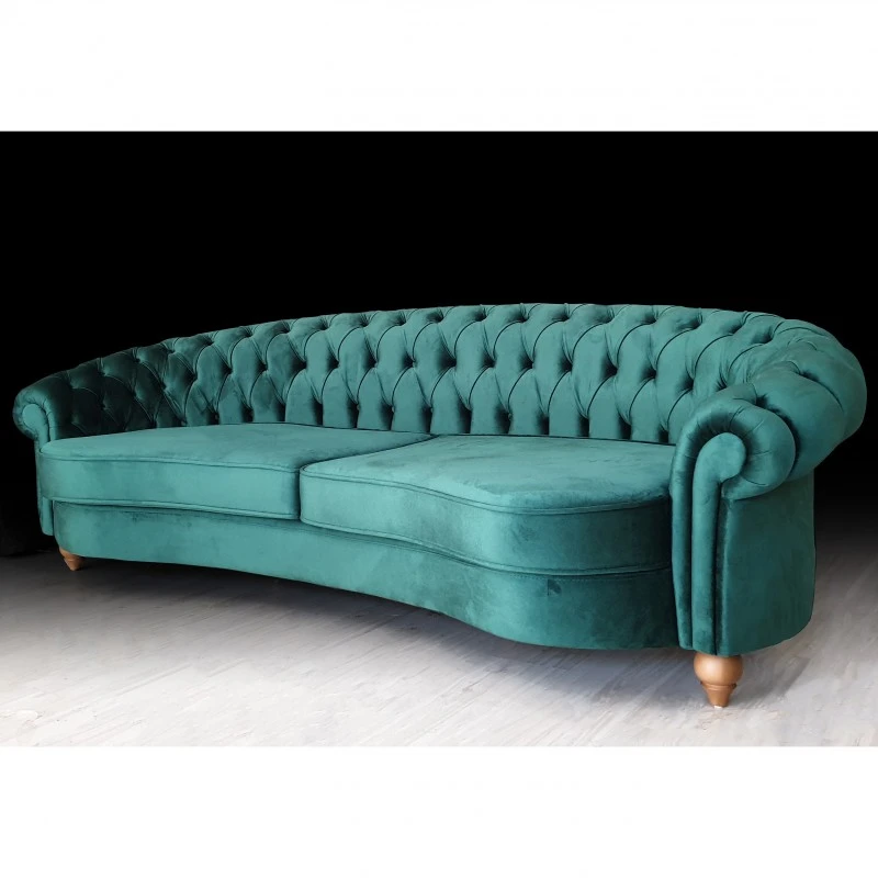 Триместен диван Кависли, Дамаска, Зелен, 230х90х80см