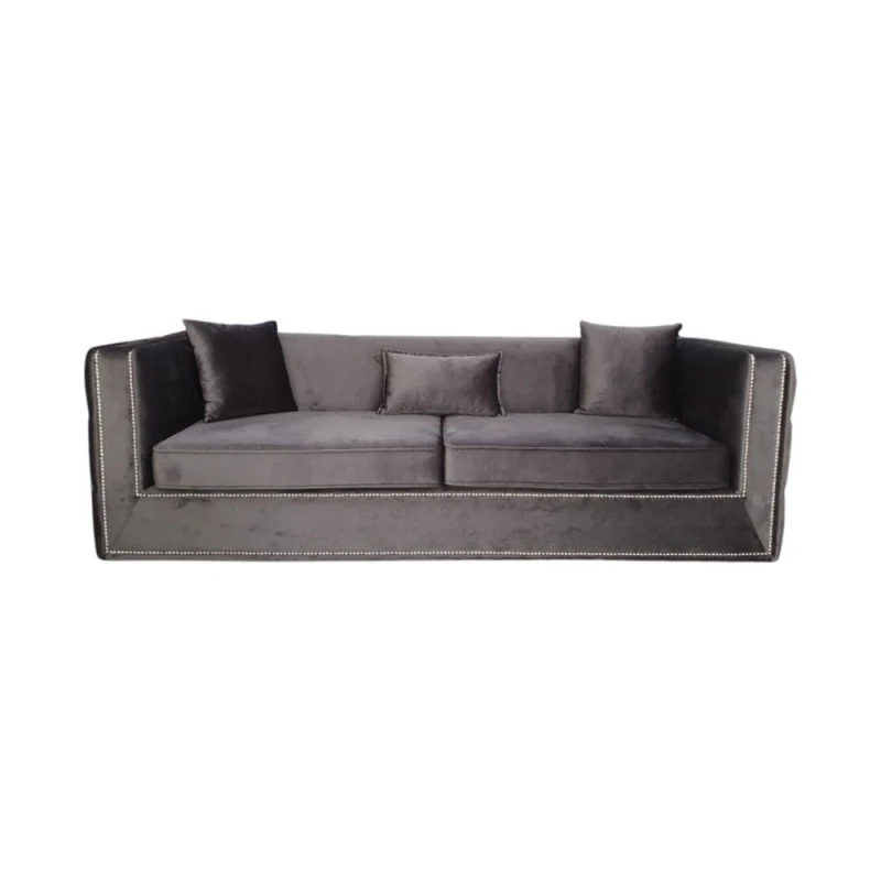 Триместен диван Елит, Дамаска, Кафяв, 230х90х80см