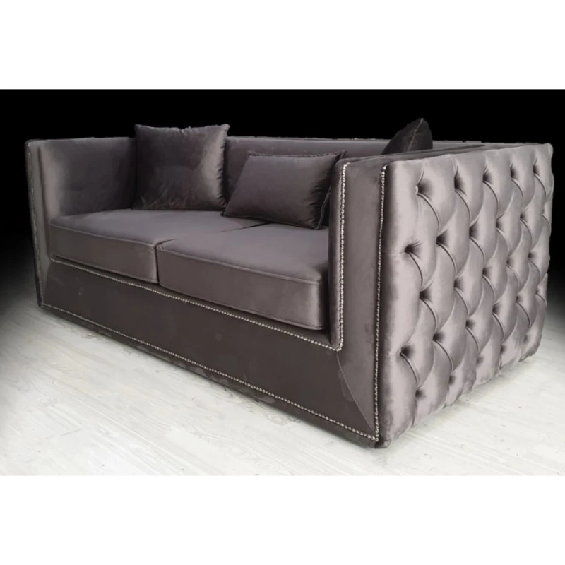 Триместен диван Елит, Дамаска, Кафяв, 230х90х80см