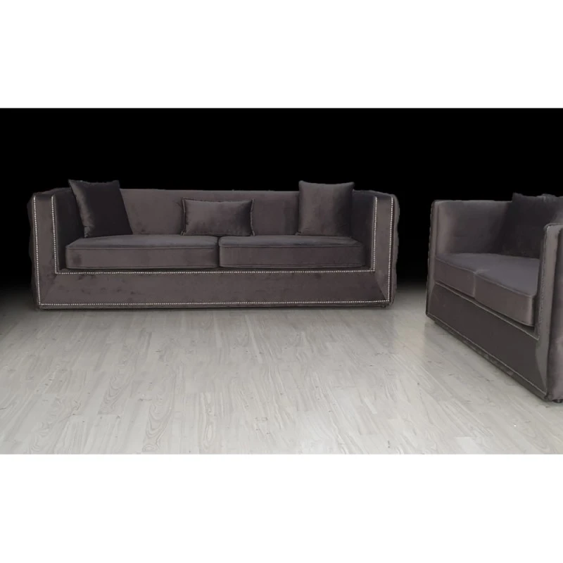 Триместен диван Елит, Дамаска, Кафяв, 230х90х80см