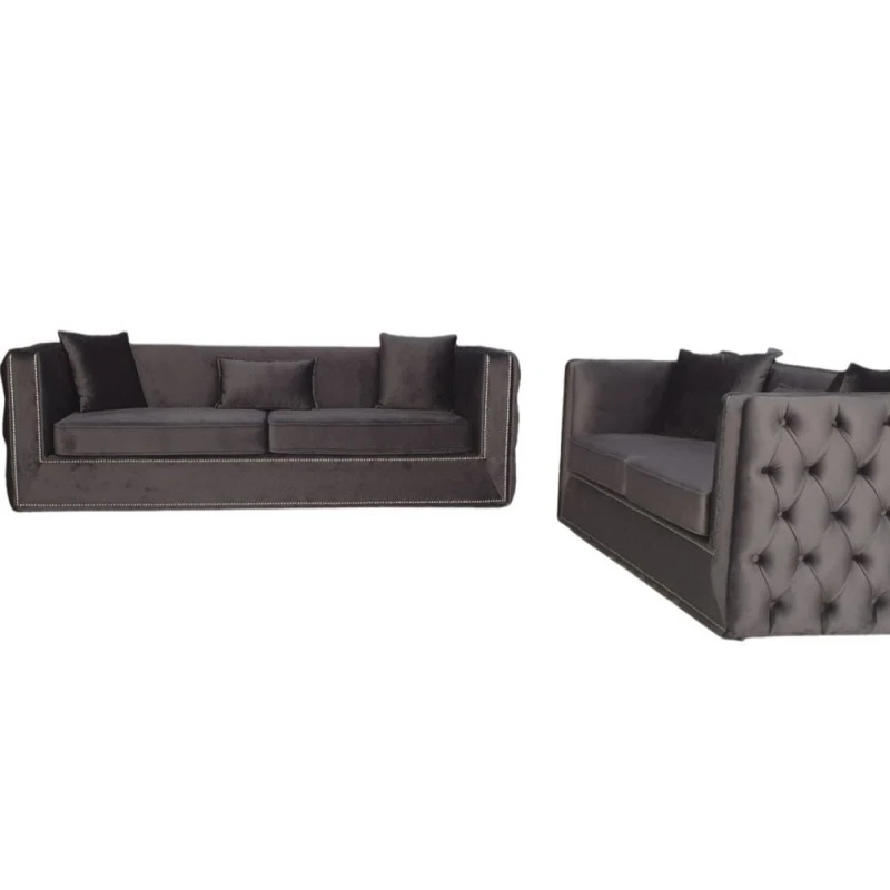 Триместен диван Елит, Дамаска, Кафяв, 230х90х80см