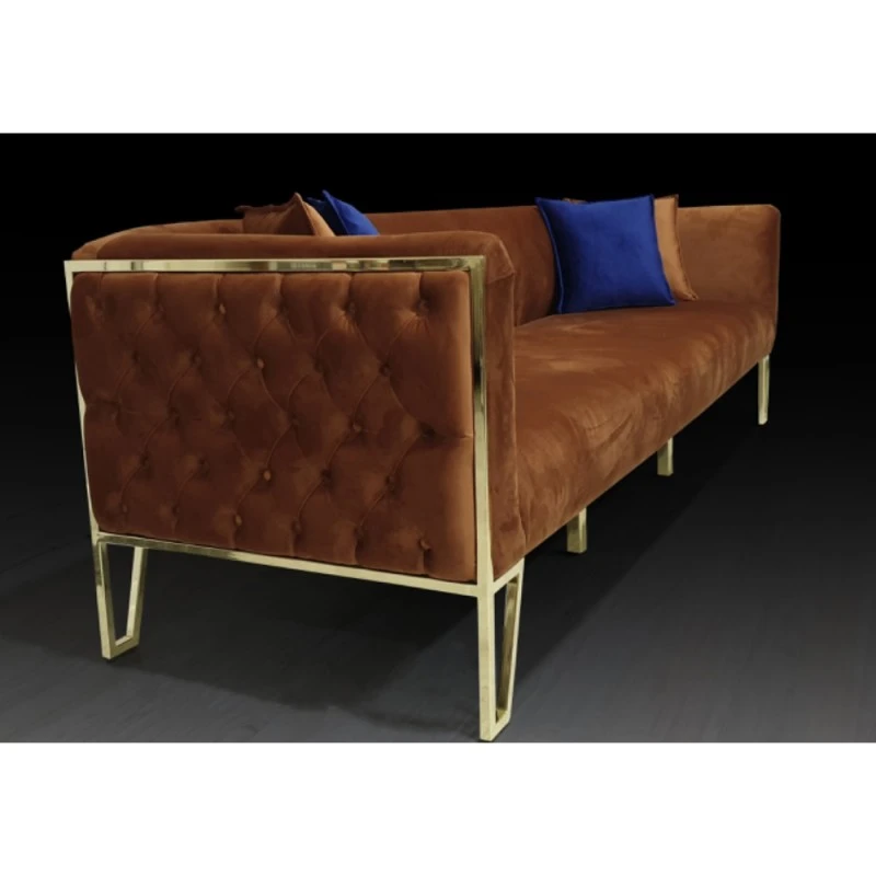 Триместен диван Петра, Дамаска, Оранжев, 230х90х80см