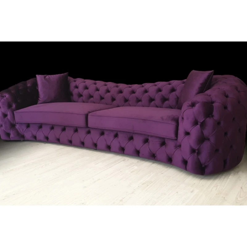 Триместен диван Хилтон, Дамаска, Лилав, 250х90х80см