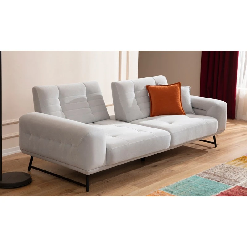 Триместен диван Ню Йорк, Дамаска, Бял, 230х90х80см