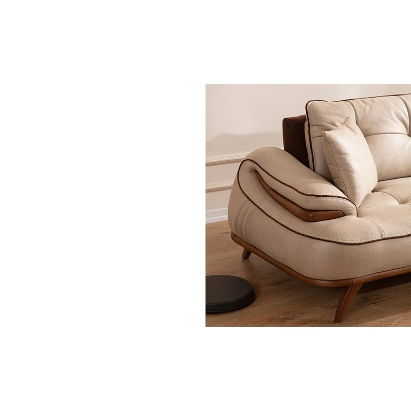 Триместен диван Елизан, Набук, Бежов, 250х80х100см