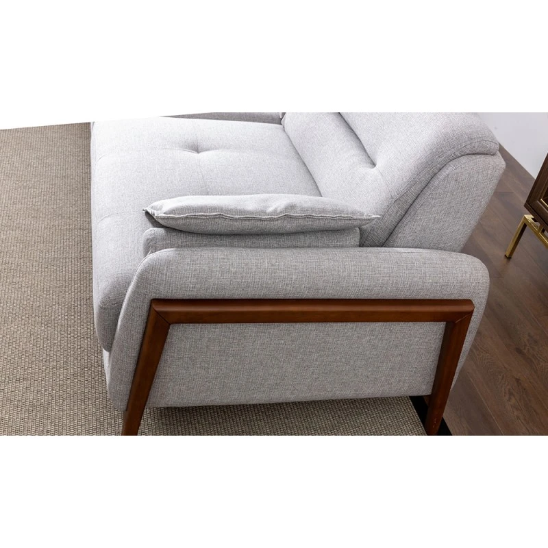 Триместен диван Трабзон, Дамаска, Сив, 213х97х83см