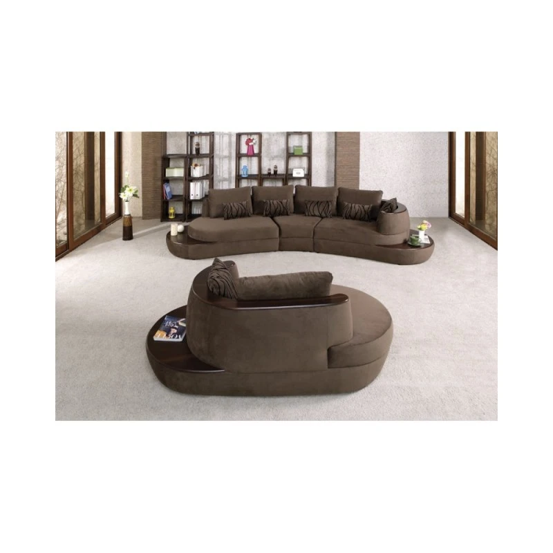 Триместен диван Кугу, Кадифе, Кафяв, 250х90х80см