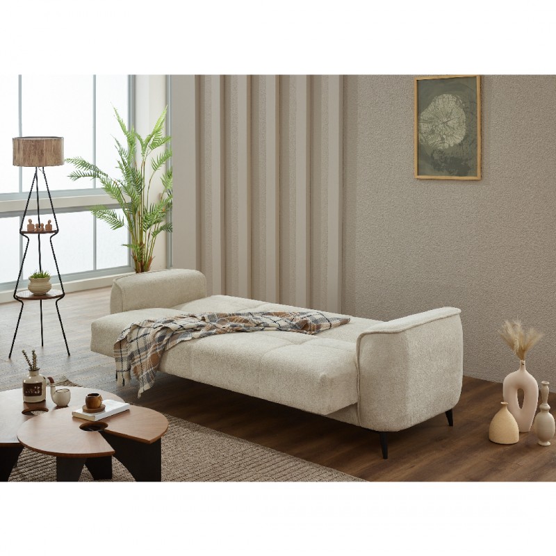 Двуместен диван Тъч, Крем, Дамаска, 175х90х85см