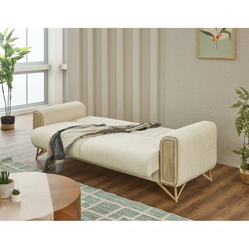 Двуместен диван Вента, Крем, Дамаска, 185х95х85см