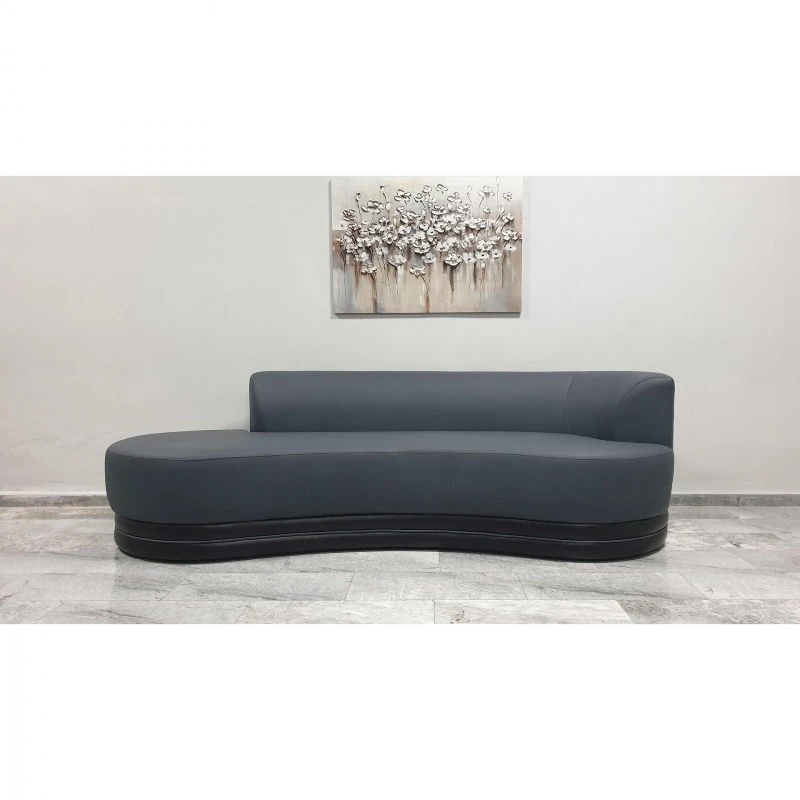 Диван Плайн, Сив, 190х90х80 см