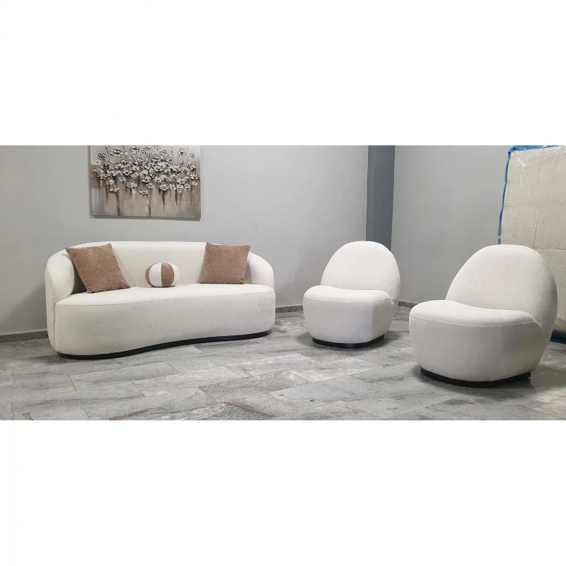 Триместен диван Ацес, цвят Крем