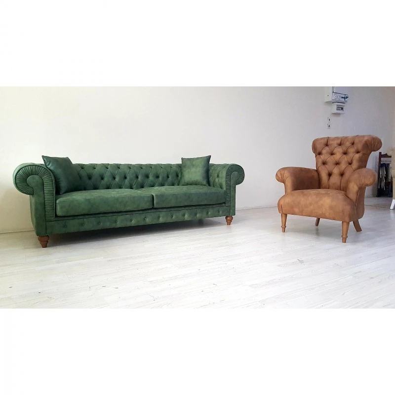 Триместен диван Ата, Зелен