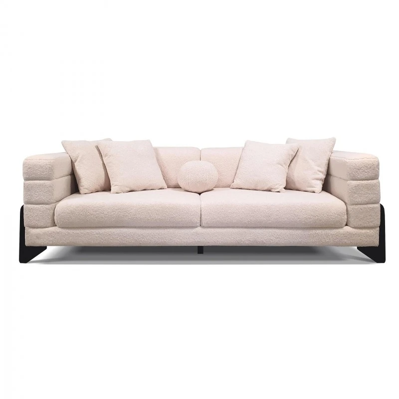 Триместен диван Бумеранг, цвят Крем