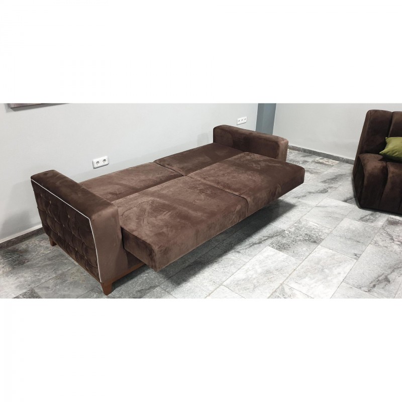 Триместен диван Дакар, Кафяв, 210х90х80 см