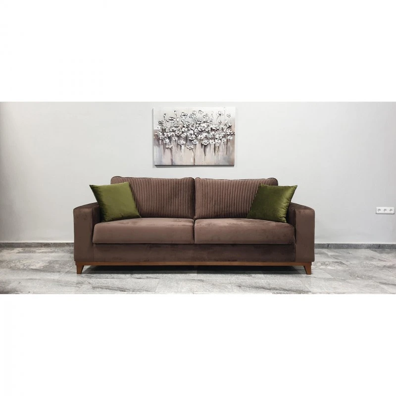 Триместен диван Дакар, Кафяв, 210х90х80 см