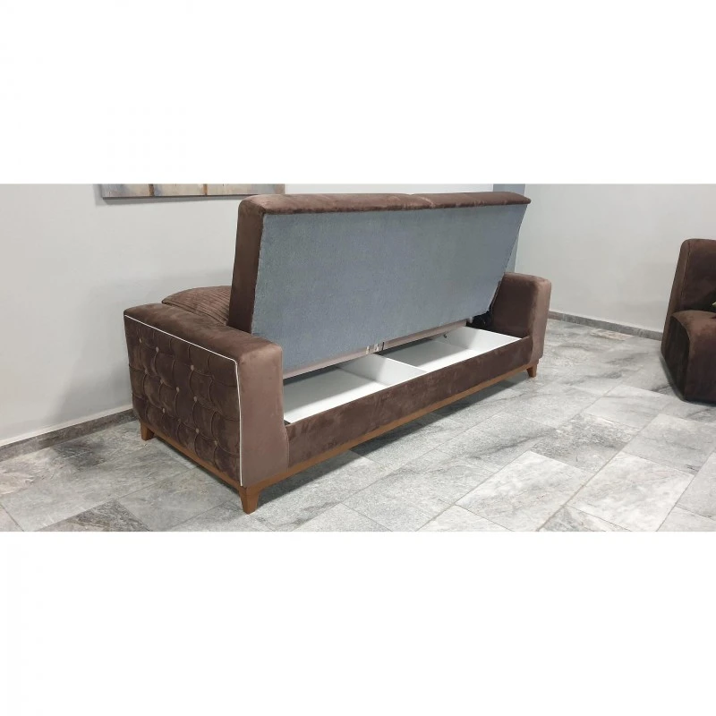 Триместен диван Дакар, Кафяв, 210х90х80 см