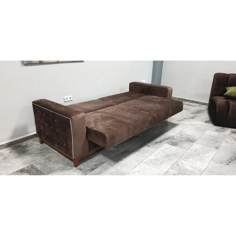 Триместен диван Дакар, Кафяв, 210х90х80 см