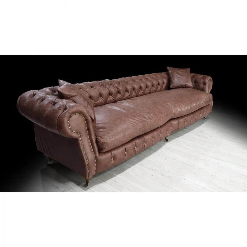 Триместен диван Дарк, Кафяв, 280x85x95 см