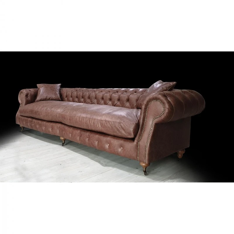 Триместен диван Дарк, Кафяв, 280x85x95 см