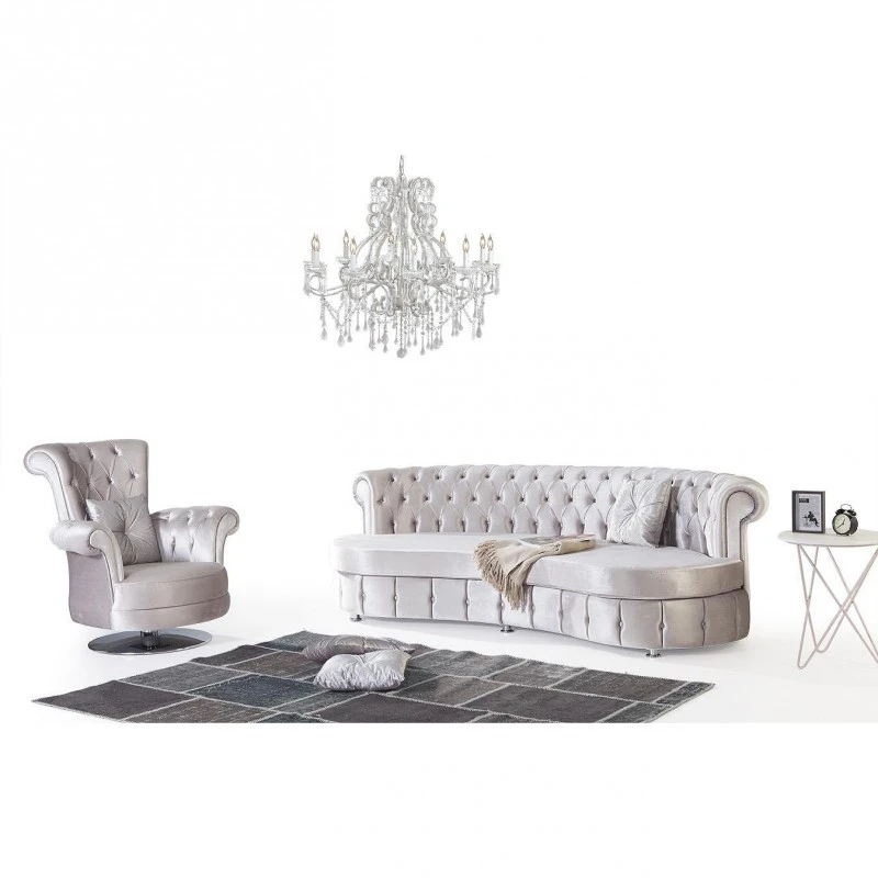 Диван Елеганс, Кадифе, Бял