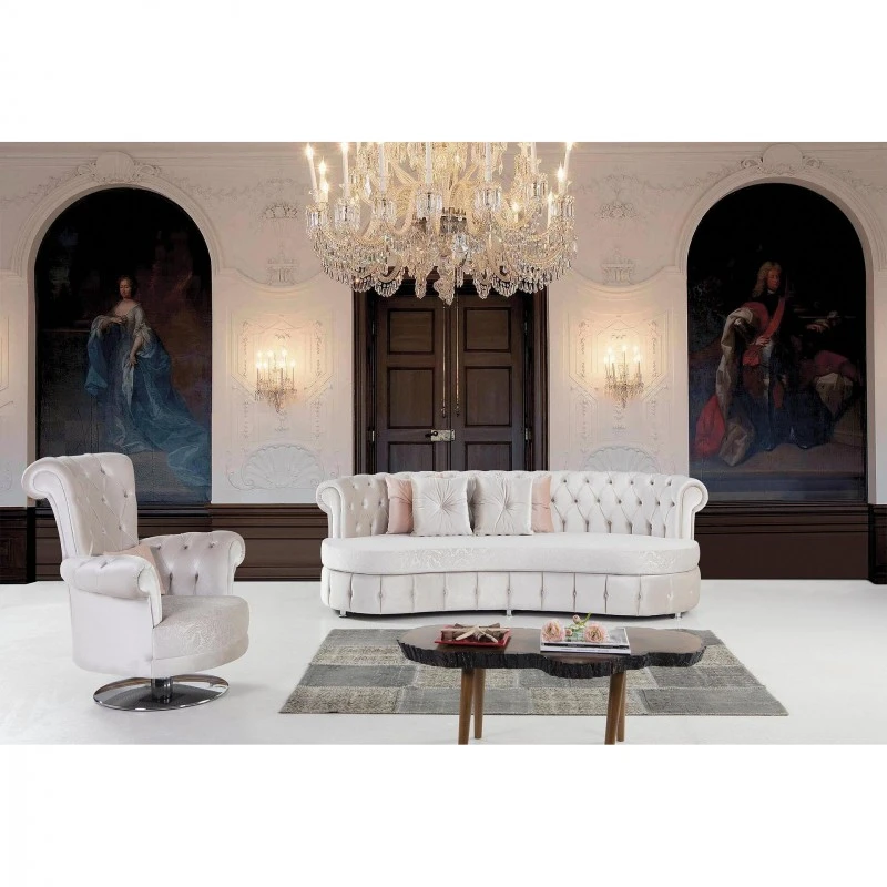 Диван Елеганс, Кадифе, Бял