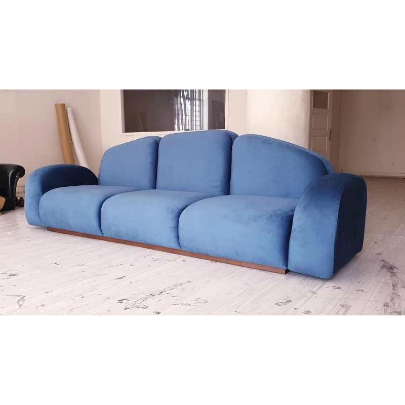 Триместен диван Маргарет, Син, 285х90х85 см