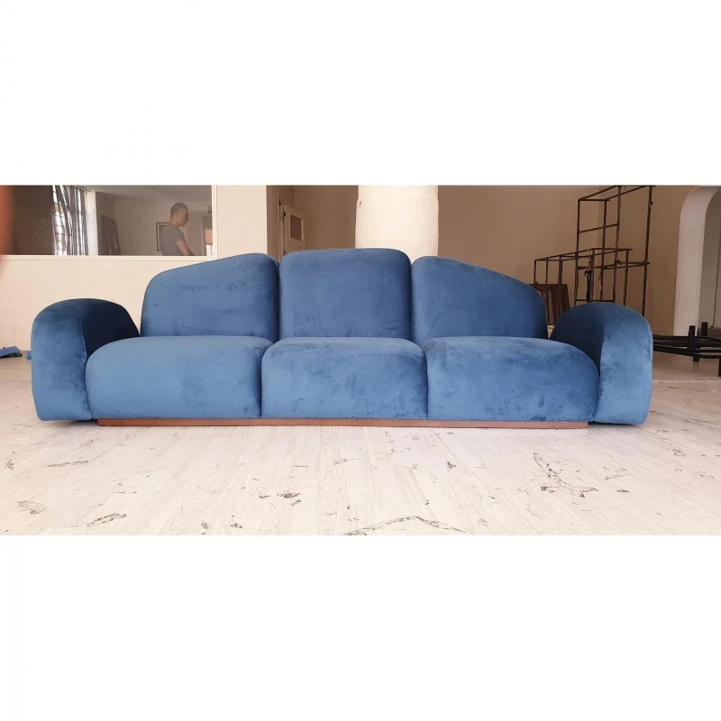 Триместен диван Маргарет, Син, 285х90х85 см