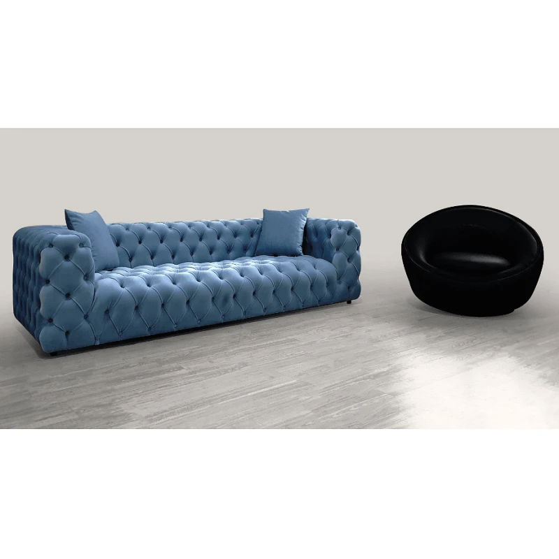 Диван Омега, Син, 230х90х80 см