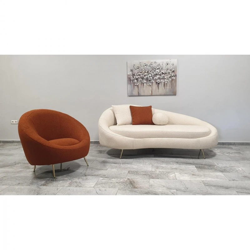 Двуместен диван Акдениз, цвят Крем