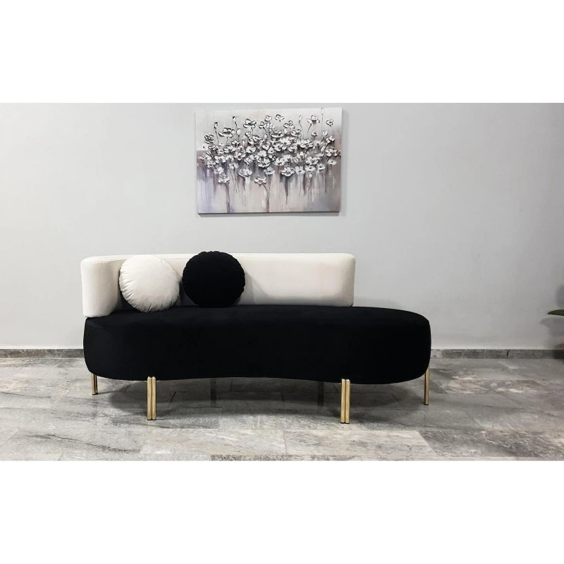 Лежанка Дизайн, Черен, Кадифе, 170х85см