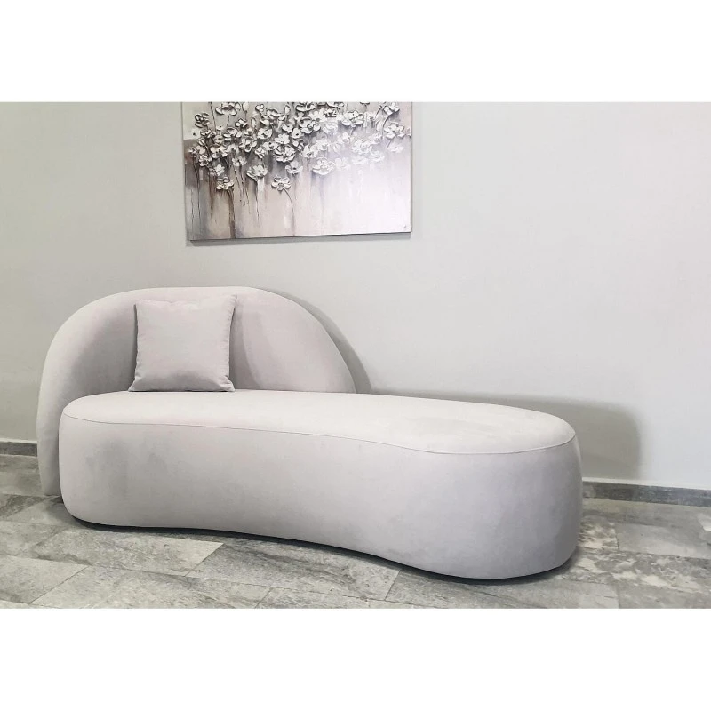 Лежанка Бабил, Сив, Кадифе, 150х80