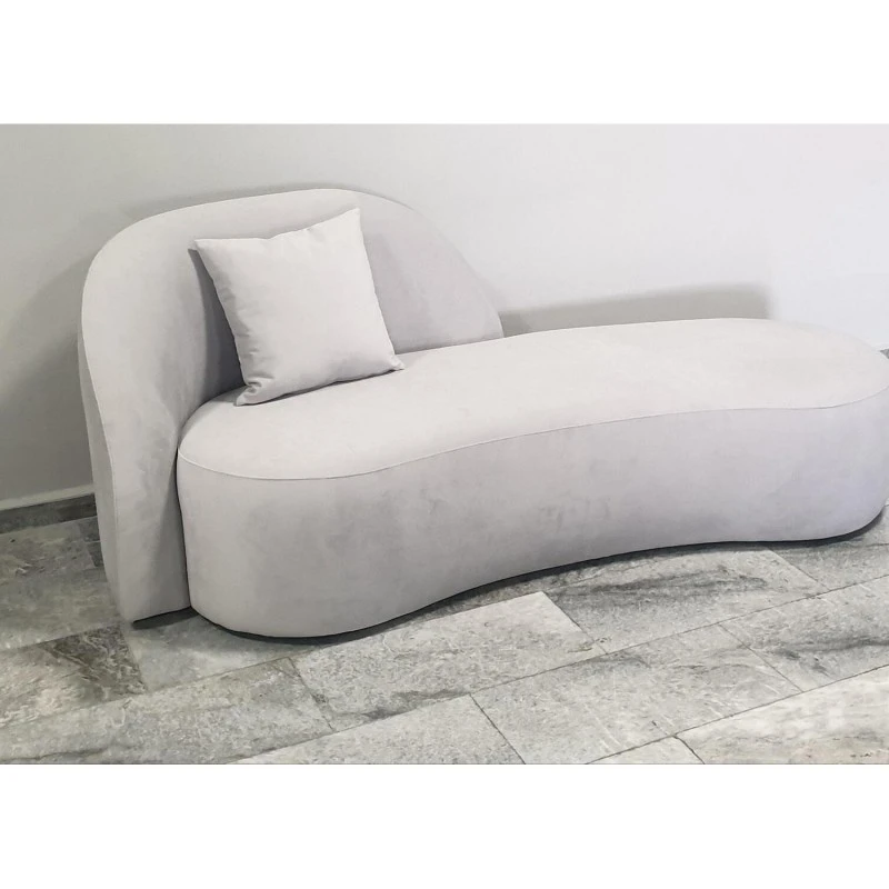 Лежанка Бабил, Сив, Кадифе, 150х80