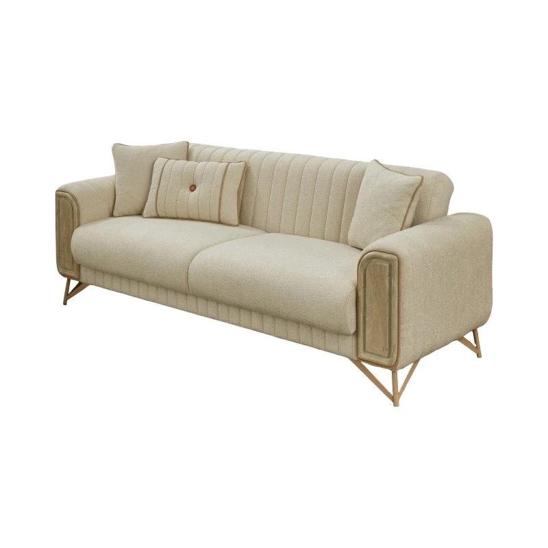 Двуместен диван Вента, Крем, Дамаска, 185х95х85см