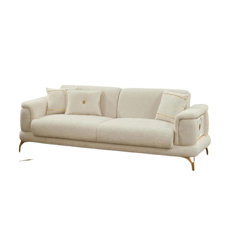 Двуместен диван Софи, Кадифе, Крем, 185х85х95см