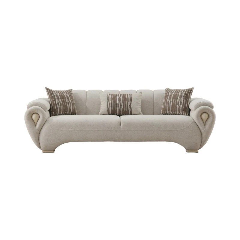 Двуместен диван Дамла, Сив, Кадифе, 185х95х85см