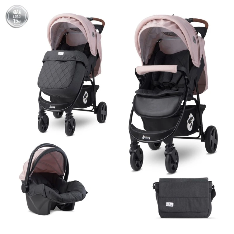 Д.КОЛИЧКА DAISY SET BLACK & CAMEO ROSE