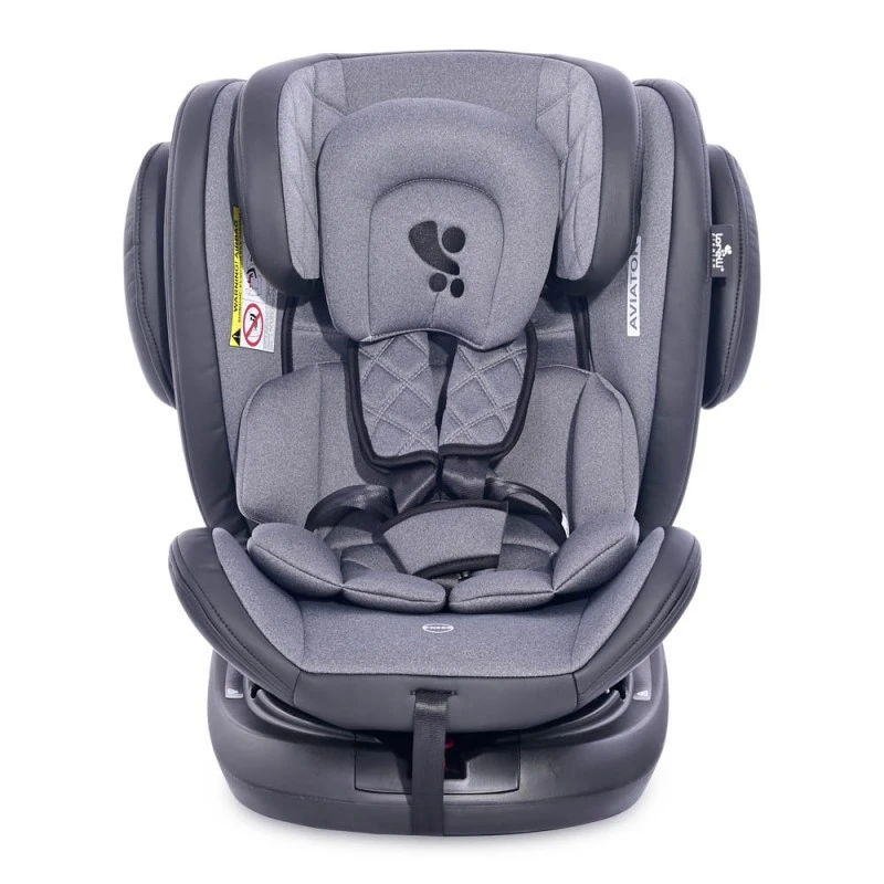 Столче за кола Lorelli, Aviator, Isofix, 0-36 Kg, Въртящо се на 360 градуса, Black & Dark Grey, Колекция 2021