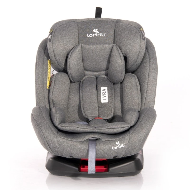 Стол за кола ISOFIX Lorelli Lyra, 0-36 кг, Въртящ се на 360 градуса, Сив
