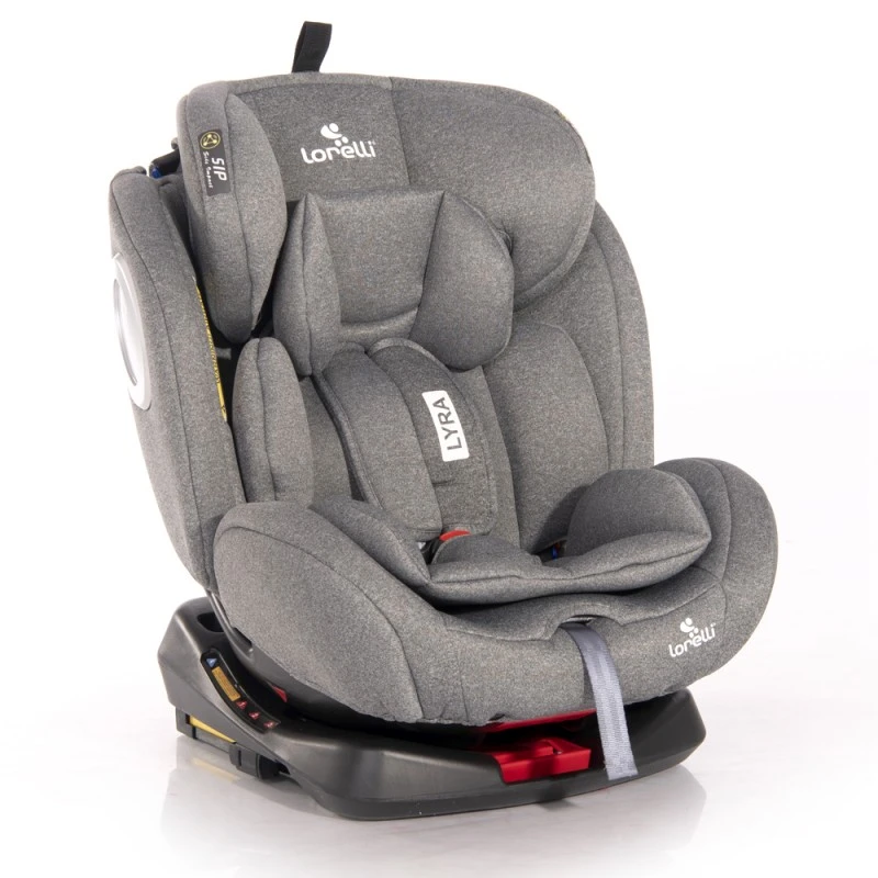 Стол за кола ISOFIX Lorelli Lyra, 0-36 кг, Въртящ се на 360 градуса, Сив