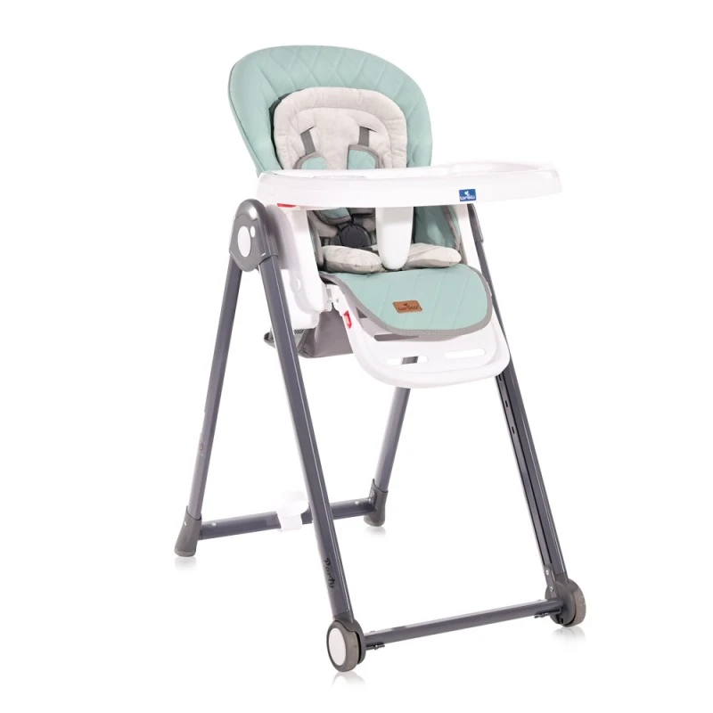 Столче за хранене Lorelli Party Blue Surf Leather, Регулируемо, Алуминиева рамка, Син