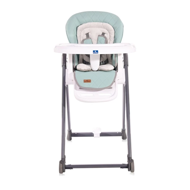 Столче за хранене Lorelli Party Blue Surf Leather, Регулируемо, Алуминиева рамка, Син