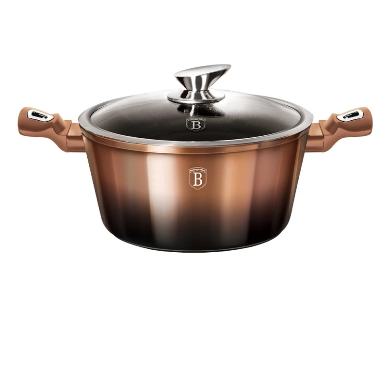 Тенджера Berlinger Haus BH 1894, Rose Gold Noir Edition, 20 см, 2,5 л