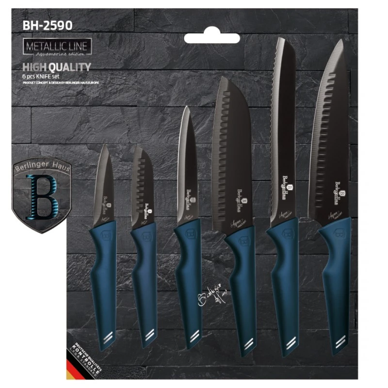 6 бр. Комплект ножове Berlinger Haus BH 2590 Aquamarine