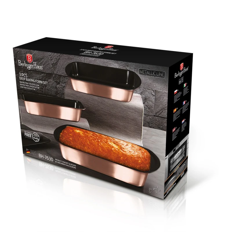 Комплект форми за печене 3 бр. Berlinger Haus BH 7630 Rose Gold Edition