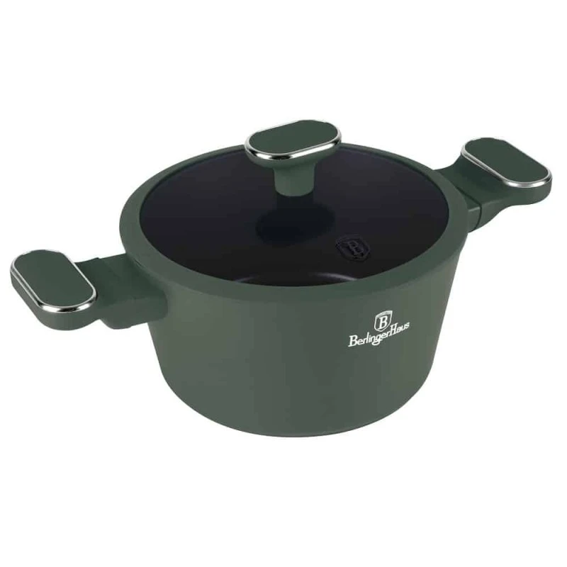 Матово зелена тенджера Berlinger Haus BH8200 с капак 20см