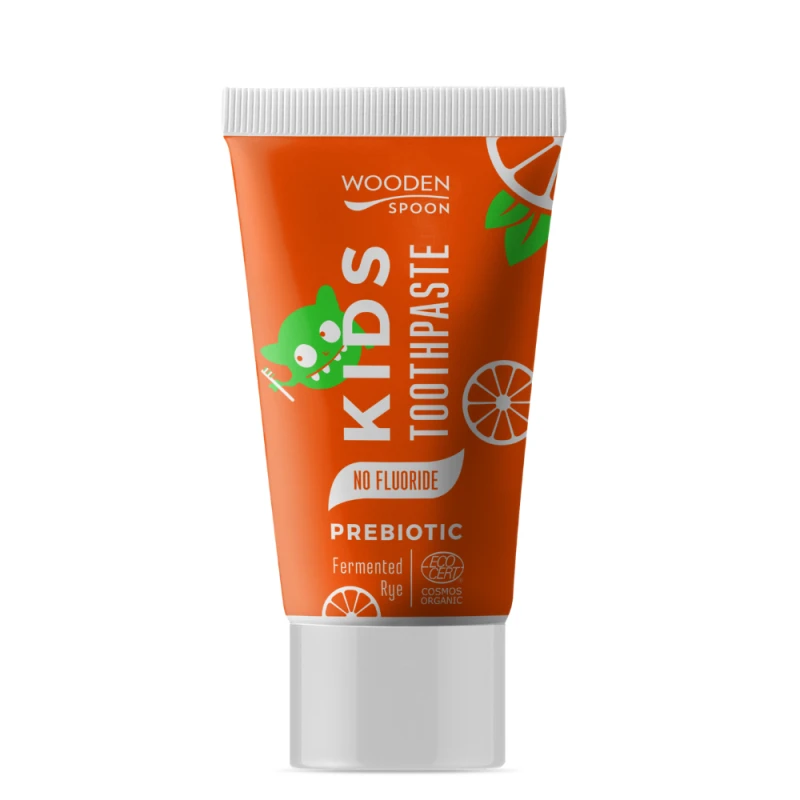 Детска паста за зъби - сладък портокал и пребиотик Wooden Spoon, 50мл.
